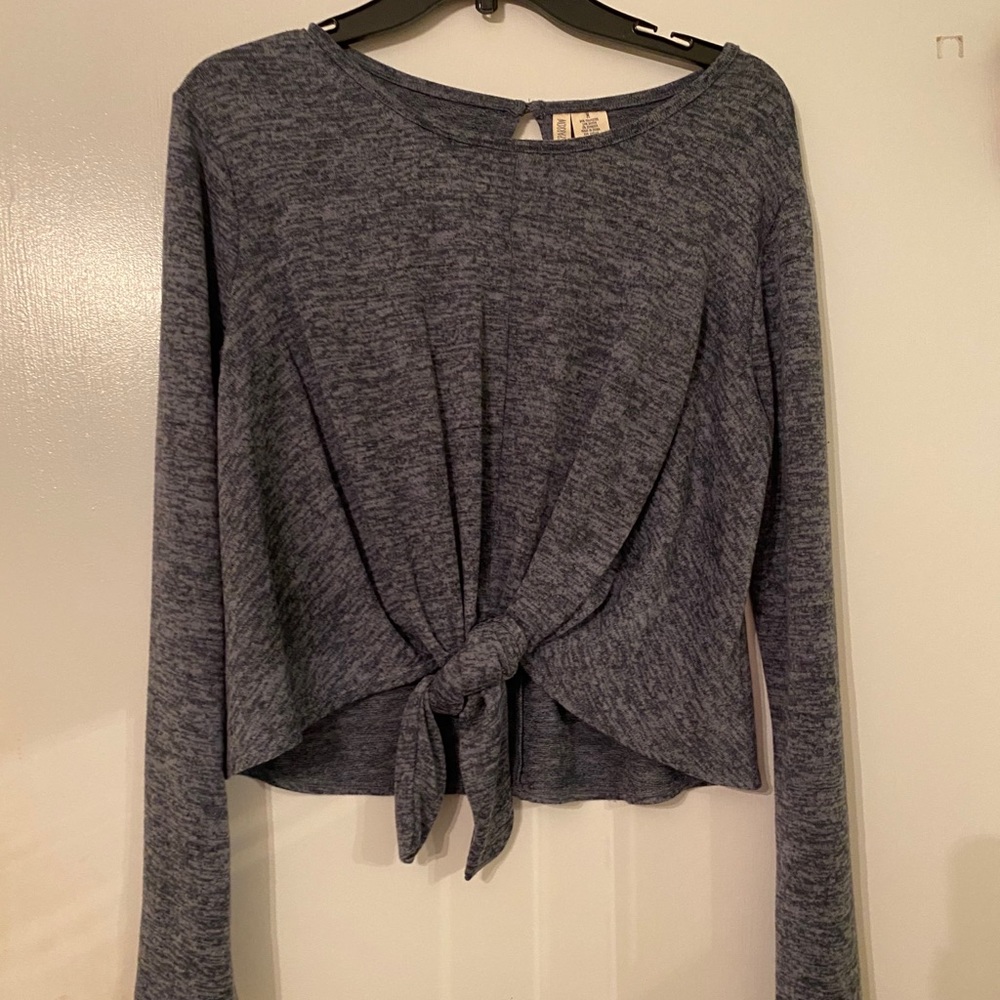 Blue tie sweater